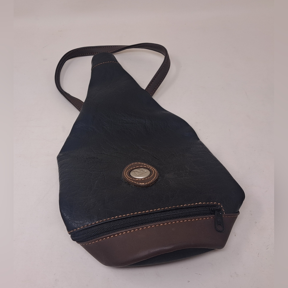 Vintage Mouflon Canada Real Leather Wine Bottle Flask Carrier Bag Carry Handle